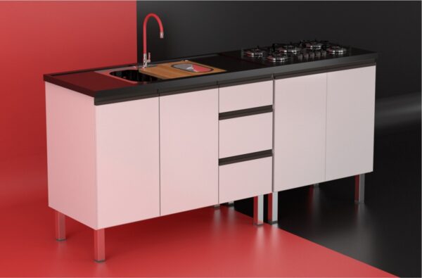 Gabinete de Cozinha em Aço Gaia 1,17CM