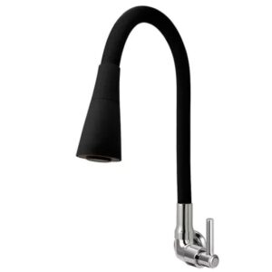 TORNEIRA FLEXÍVEL SILICONE PRETO AREJADOR CÔNICO PAREDE