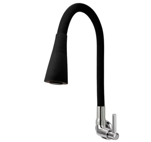 TORNEIRA FLEXÍVEL SILICONE PRETO AREJADOR CÔNICO PAREDE