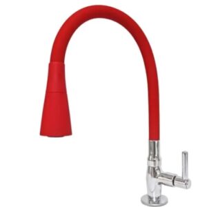 TORNEIRA FLEXÍVEL SILICONE VERMELHO AREJADOR CÔNICO BANCADA